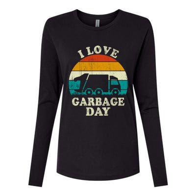 Retro Vintage Recycling Trash I Love Garbage Day Truck Meaningful Gift Womens Cotton Relaxed Long Sleeve T-Shirt