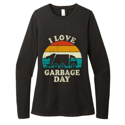 Retro Vintage Recycling Trash I Love Garbage Day Truck Meaningful Gift Womens CVC Long Sleeve Shirt