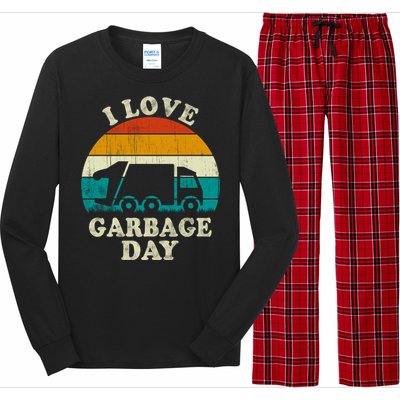 Retro Vintage Recycling Trash I Love Garbage Day Truck Meaningful Gift Long Sleeve Pajama Set