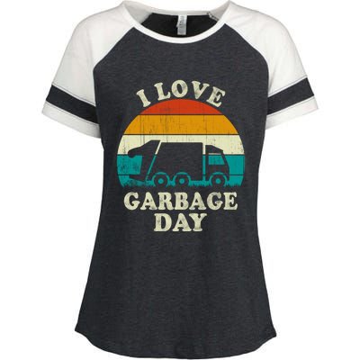 Retro Vintage Recycling Trash I Love Garbage Day Truck Meaningful Gift Enza Ladies Jersey Colorblock Tee