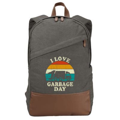 Retro Vintage Recycling Trash I Love Garbage Day Truck Meaningful Gift Cotton Canvas Backpack