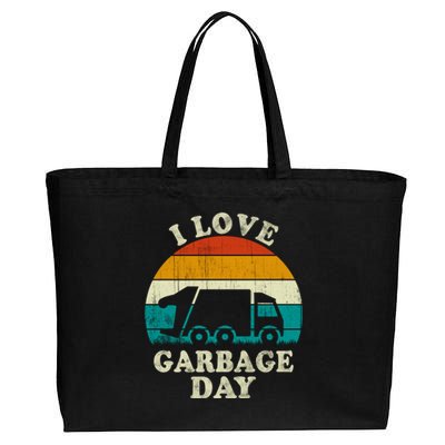 Retro Vintage Recycling Trash I Love Garbage Day Truck Meaningful Gift Cotton Canvas Jumbo Tote