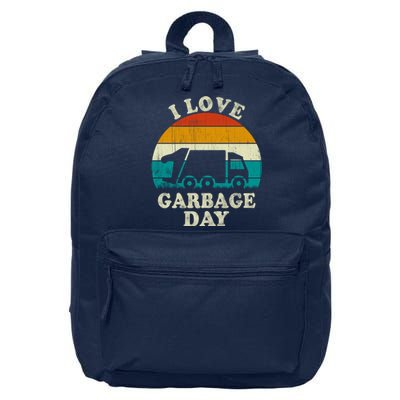 Retro Vintage Recycling Trash I Love Garbage Day Truck Meaningful Gift 16 in Basic Backpack