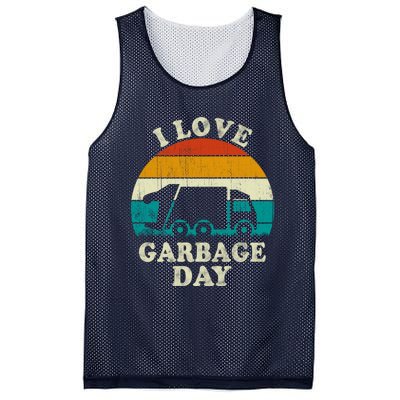 Retro Vintage Recycling Trash I Love Garbage Day Truck Meaningful Gift Mesh Reversible Basketball Jersey Tank