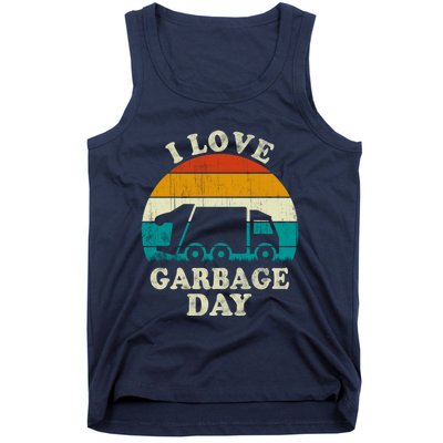 Retro Vintage Recycling Trash I Love Garbage Day Truck Meaningful Gift Tank Top