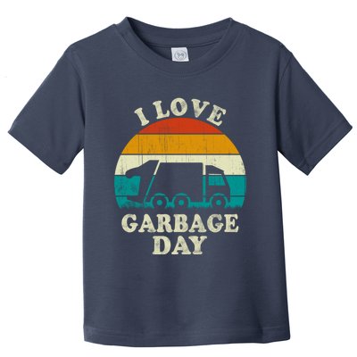 Retro Vintage Recycling Trash I Love Garbage Day Truck Meaningful Gift Toddler T-Shirt