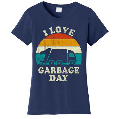 Retro Vintage Recycling Trash I Love Garbage Day Truck Meaningful Gift Women's T-Shirt