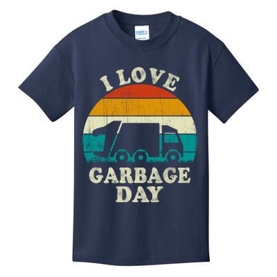 Retro Vintage Recycling Trash I Love Garbage Day Truck Meaningful Gift Kids T-Shirt