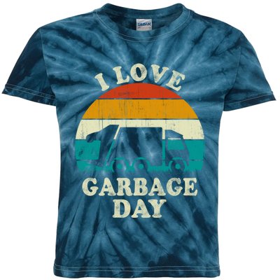 Retro Vintage Recycling Trash I Love Garbage Day Truck Meaningful Gift Kids Tie-Dye T-Shirt