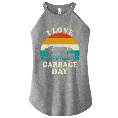 Retro Vintage Recycling Trash I Love Garbage Day Truck Meaningful Gift Women's Perfect Tri Rocker Tank