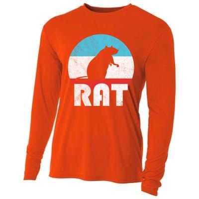 Rat Vintage Retro Silhouette Gift Cooling Performance Long Sleeve Crew