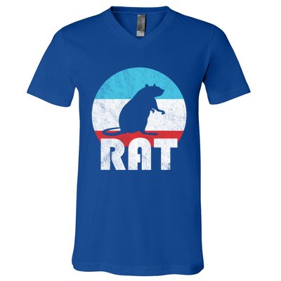 Rat Vintage Retro Silhouette Gift V-Neck T-Shirt