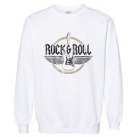 Retro Vintage Rock & Roll Guitar Wings Music Concert Band Garment-Dyed Sweatshirt