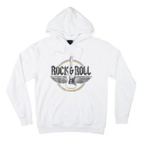 Retro Vintage Rock & Roll Guitar Wings Music Concert Band Hoodie