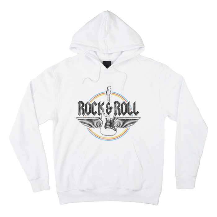 Retro Vintage Rock & Roll Guitar Wings Music Concert Band Hoodie