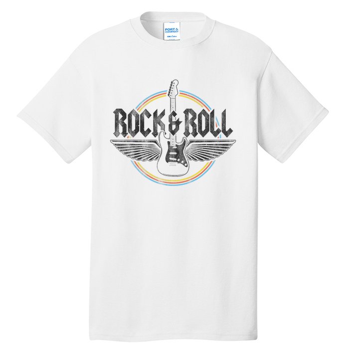 Retro Vintage Rock & Roll Guitar Wings Music Concert Band Tall T-Shirt