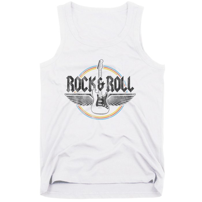 Retro Vintage Rock & Roll Guitar Wings Music Concert Band Tank Top