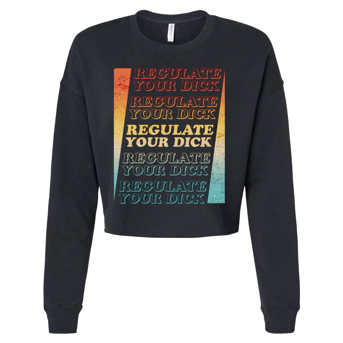 Retro Vintage Regulate Your Dick Pro Roe Cropped Pullover Crew