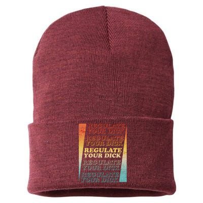 Retro Vintage Regulate Your Dick Pro Roe Sustainable Knit Beanie
