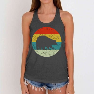 Retro Vintage Raccoon Women's Knotted Racerback Tank