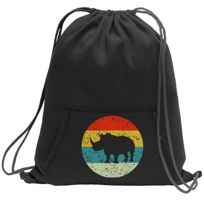 Retro Vintage Rhino Sweatshirt Cinch Pack Bag