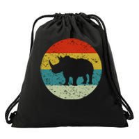 Retro Vintage Rhino Drawstring Bag