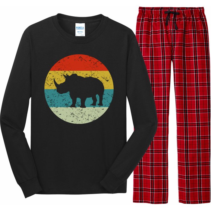 Retro Vintage Rhino Long Sleeve Pajama Set