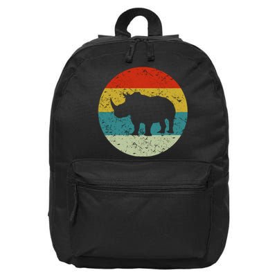 Retro Vintage Rhino 16 in Basic Backpack