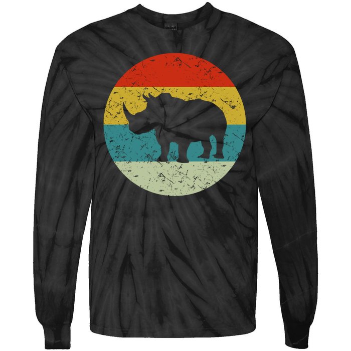 Retro Vintage Rhino Tie-Dye Long Sleeve Shirt