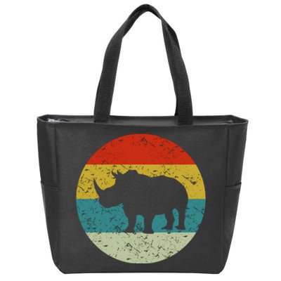 Retro Vintage Rhino Zip Tote Bag