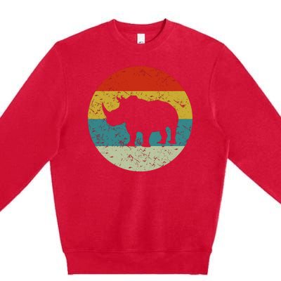 Retro Vintage Rhino Premium Crewneck Sweatshirt