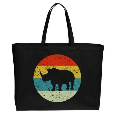 Retro Vintage Rhino Cotton Canvas Jumbo Tote