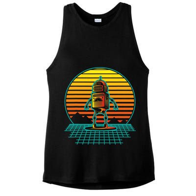 Retro Vintage Robot Robots Robotics Engineer Engineering Ladies PosiCharge Tri-Blend Wicking Tank