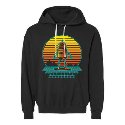Retro Vintage Robot Robots Robotics Engineer Engineering Garment-Dyed Fleece Hoodie