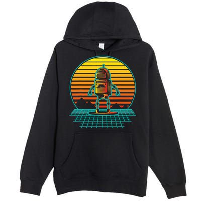 Retro Vintage Robot Robots Robotics Engineer Engineering Premium Pullover Hoodie