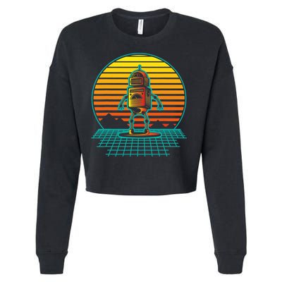 Retro Vintage Robot Robots Robotics Engineer Engineering Cropped Pullover Crew