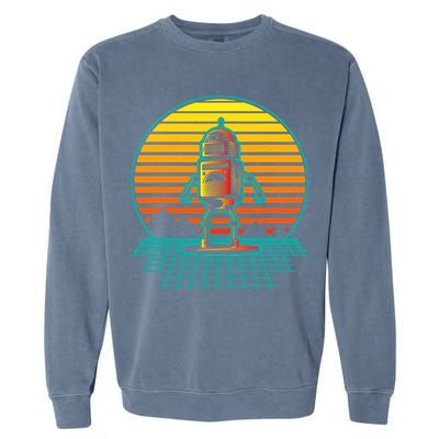 Retro Vintage Robot Robots Robotics Engineer Engineering Garment-Dyed Sweatshirt