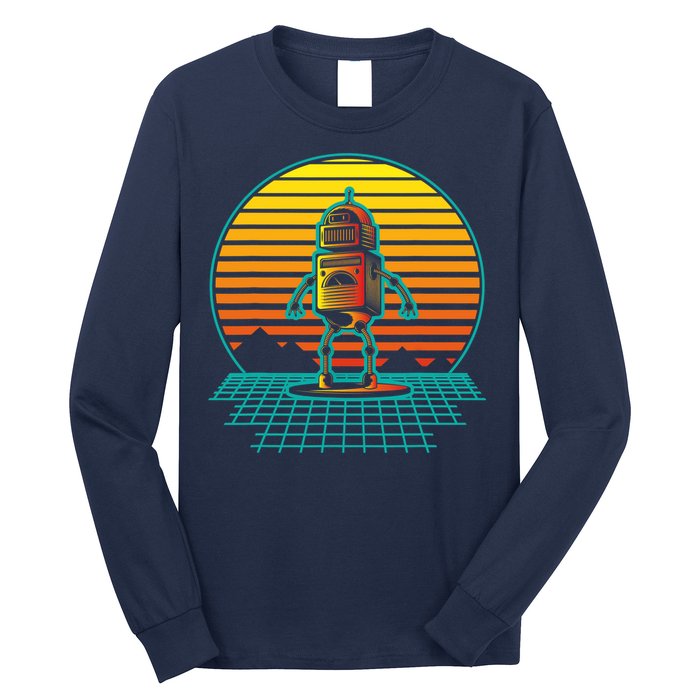 Retro Vintage Robot Robots Robotics Engineer Engineering Long Sleeve Shirt