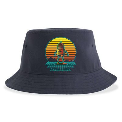 Retro Vintage Robot Robots Robotics Engineer Engineering Sustainable Bucket Hat