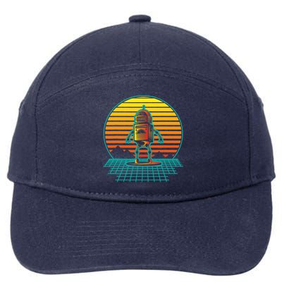Retro Vintage Robot Robots Robotics Engineer Engineering 7-Panel Snapback Hat