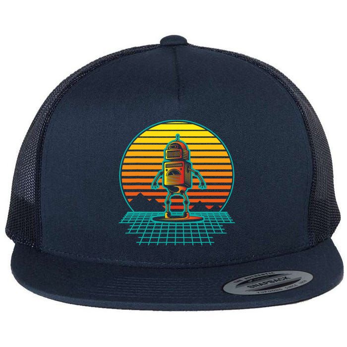 Retro Vintage Robot Robots Robotics Engineer Engineering Flatbill Hat