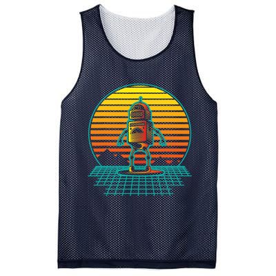 Retro Vintage Robot Robots Robotics Engineer Engineering Mesh Reversible Basketball Jersey Tank