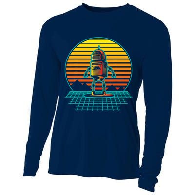 Retro Vintage Robot Robots Robotics Engineer Engineering Cooling Performance Long Sleeve Crew