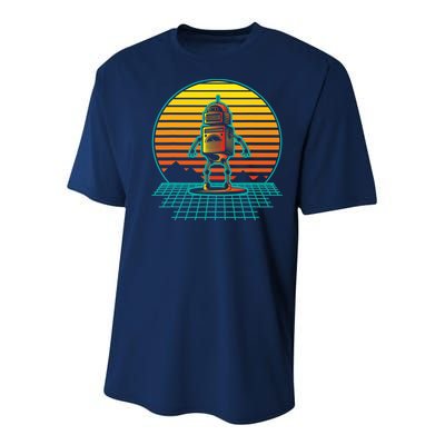 Retro Vintage Robot Robots Robotics Engineer Engineering Youth Performance Sprint T-Shirt