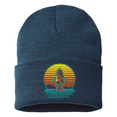 Retro Vintage Robot Robots Robotics Engineer Engineering Sustainable Knit Beanie