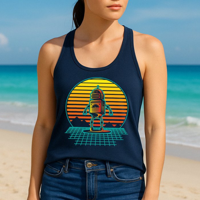 Retro Vintage Robot Robots Robotics Engineer Engineering Womens Tank Top