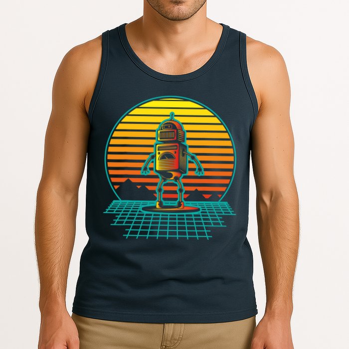 Retro Vintage Robot Robots Robotics Engineer Engineering Tank Top