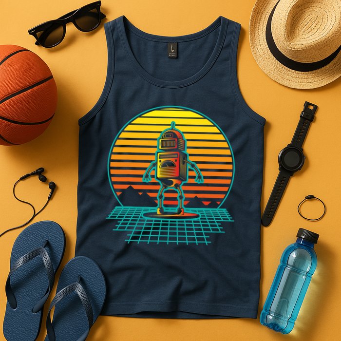 Retro Vintage Robot Robots Robotics Engineer Engineering Tank Top