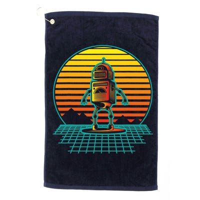 Retro Vintage Robot Robots Robotics Engineer Engineering Golf Towel