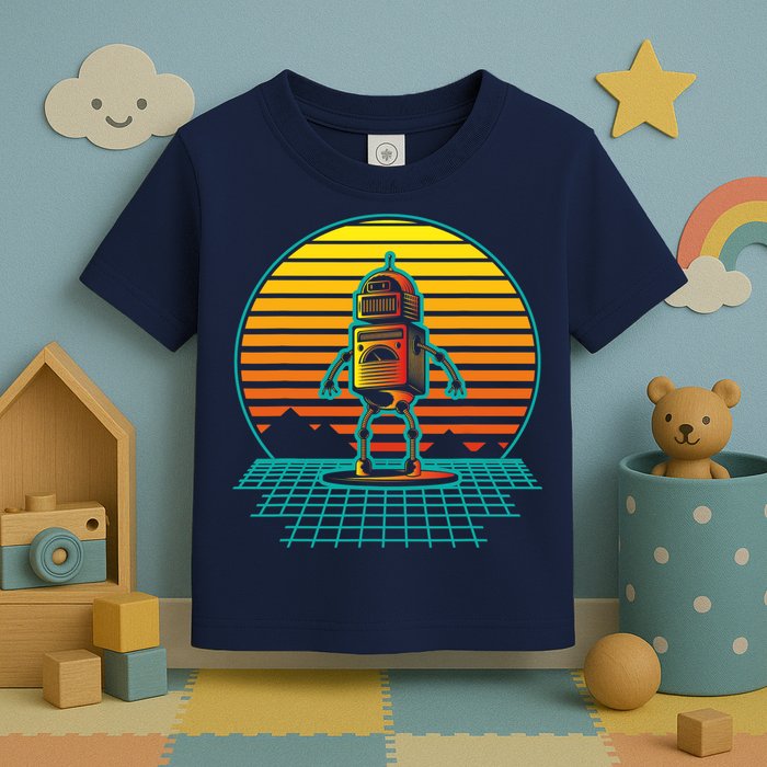 Retro Vintage Robot Robots Robotics Engineer Engineering Toddler T-Shirt